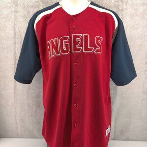 Vintage‎ California Angels Jersey Mens Dynasty 2XL Red Blue Embroidered Stitched